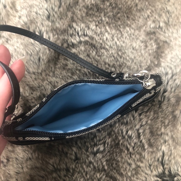 Coach Black Stitched Logo Wristlet - Picture 5 of 8